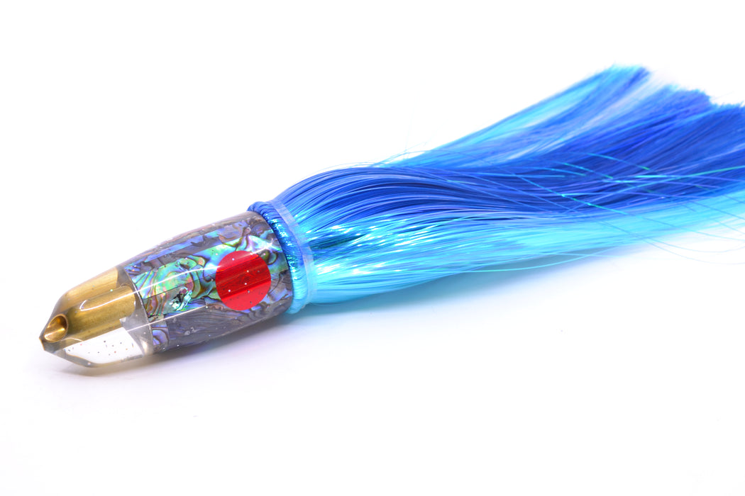 Tanigawa Lures Paua Shell Red Eyes 2-Hole Bullet 9"+ 8.5oz Strobez Royal Blue-Ice Blue GZE