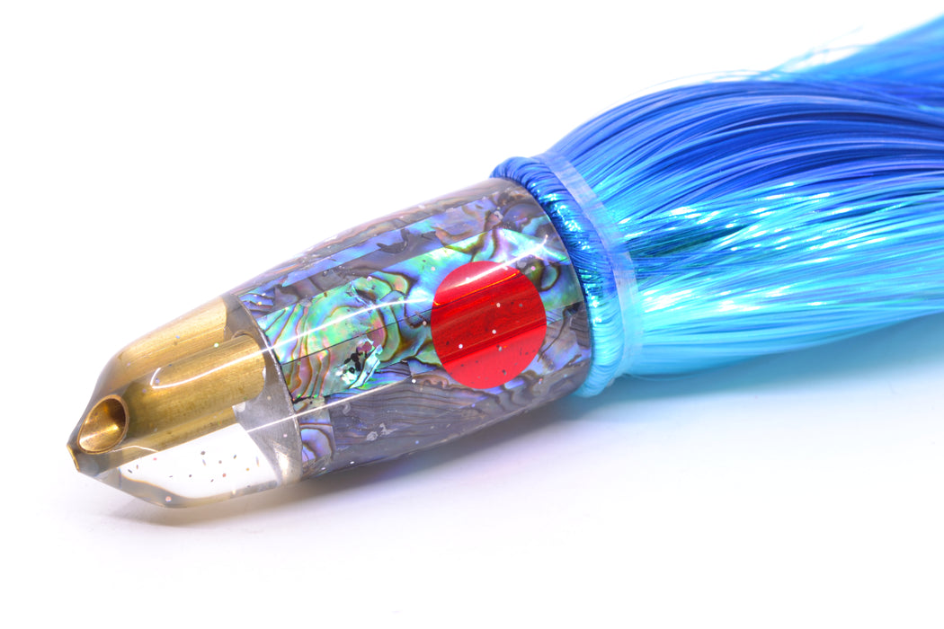 Tanigawa Lures Paua Shell Red Eyes 2-Hole Bullet 9"+ 8.5oz Strobez Royal Blue-Ice Blue GZE