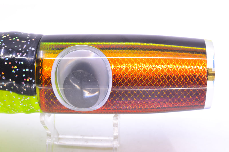 Koya Lures Black Pearl Rainbow Scale Doll Eyes Hard Head 14" 14.5oz Skirted Magic Johnson