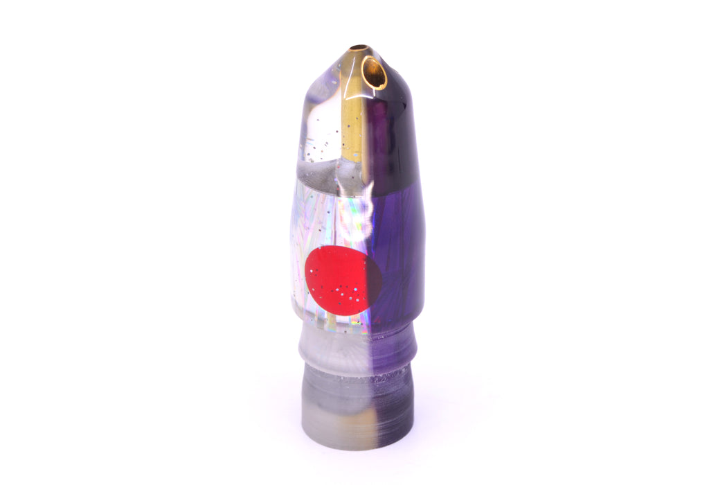 Tanigawa Lures Silver Rainbow Starburst Purple Back Red Eyes 2-Hole Bullet 7" 5oz