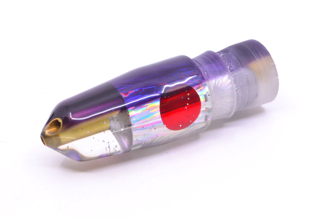 Tanigawa Lures Silver Rainbow Starburst Purple Back Red Eyes 2-Hole Bullet 7" 5oz
