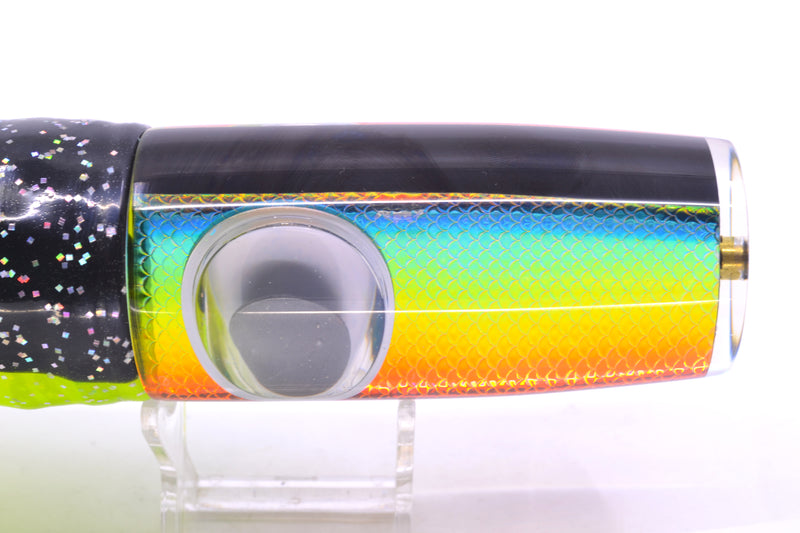 Koya Lures Black Pearl Rainbow Scale Doll Eyes Hard Head 14" 14.5oz Skirted Magic Johnson