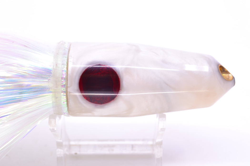 Tanigawa Lures White Pearl Red Eyes 2-Hole Bullet 9"+ 8.5oz Strobez White GZE