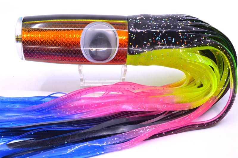 Koya Lures Black Pearl Rainbow Scale Doll Eyes Hard Head 14" 14.5oz Skirted Magic Johnson