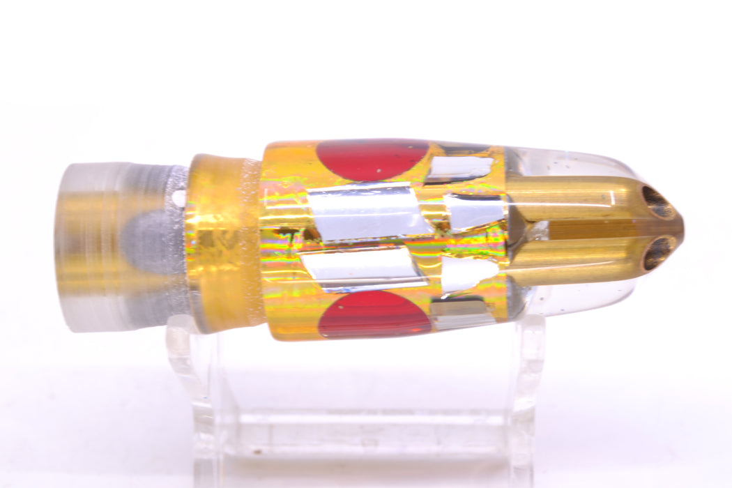 Tanigawa Lures Gold Aurora Cracked Glass Red Eyes 2-Hole Bullet 7" 5oz