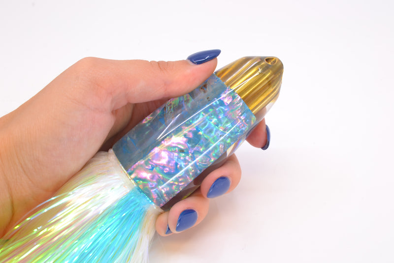 Koya Lures Ice Blue Awabi 4-Hole AK Bullet 12" 14.5oz EZ Flash Feathersword