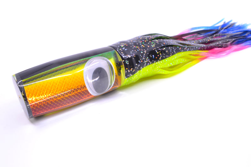 Koya Lures Black Pearl Rainbow Scale Doll Eyes Hard Head 14" 14.5oz Skirted Magic Johnson