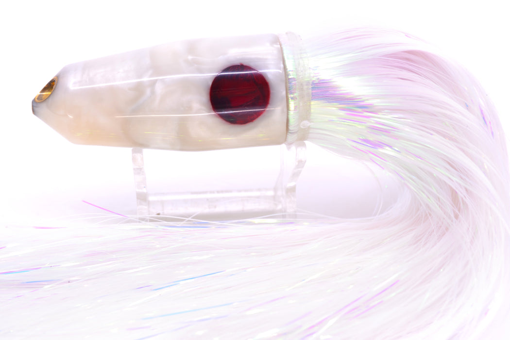 Tanigawa Lures White Pearl Red Eyes 2-Hole Bullet 9"+ 8.5oz Strobez White GZE