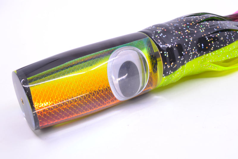 Koya Lures Black Pearl Rainbow Scale Doll Eyes Hard Head 14" 14.5oz Skirted Magic Johnson