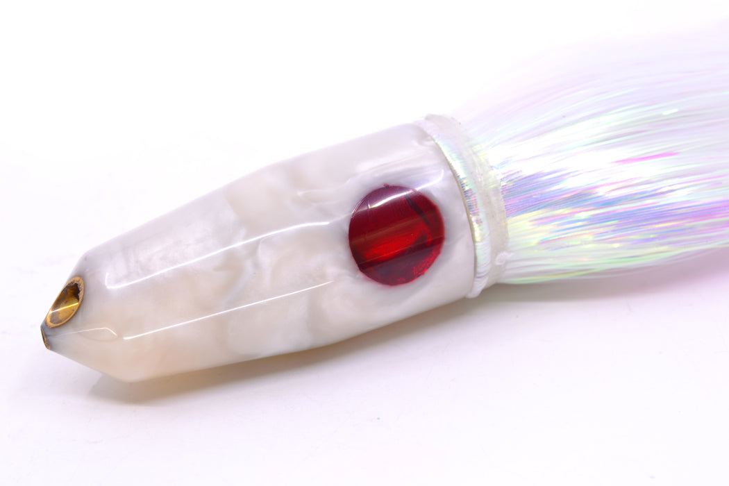 Tanigawa Lures White Pearl Red Eyes 2-Hole Bullet 9"+ 8.5oz Strobez White GZE