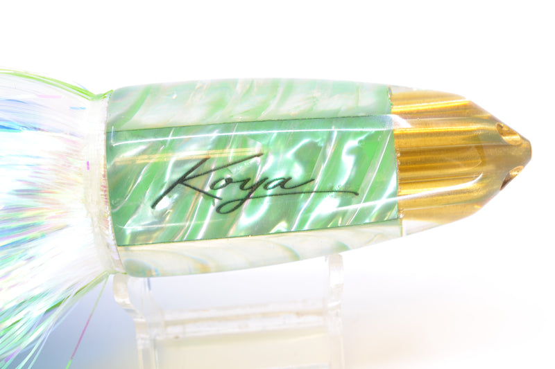 Koya Lures Green Ripple Shell 4-Hole AK Bullet 12" 14.5oz EZ Flash Blue-Green Stripes-White