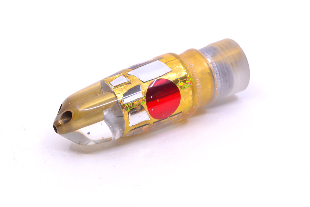 Tanigawa Lures Gold Aurora Cracked Glass Red Eyes 2-Hole Bullet 7" 5oz