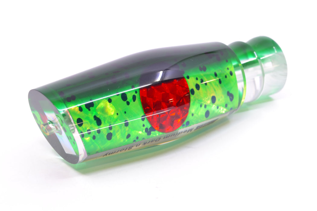 Moyes Lures Mahi MOP Green Back Red Eyes Medium Dark-N-Stormy 12" 5oz