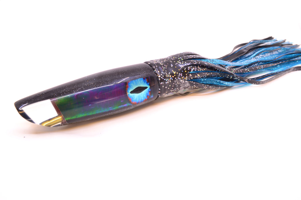 Coggin Lures Black Pearl Glass Black Back Old Style Stick Swimmer 12" 8oz Skirted Black GZE