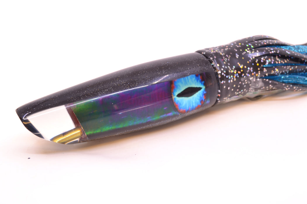 Coggin Lures Black Pearl Glass Black Back Old Style Stick Swimmer 12" 8oz Skirted Black GZE