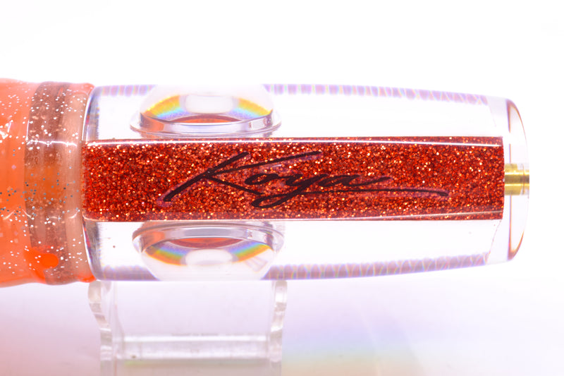 Koya Lures Orange Pearl Rainbow Scale Hard Head 14" 14.5oz Skirted Root Beer-Petrolero