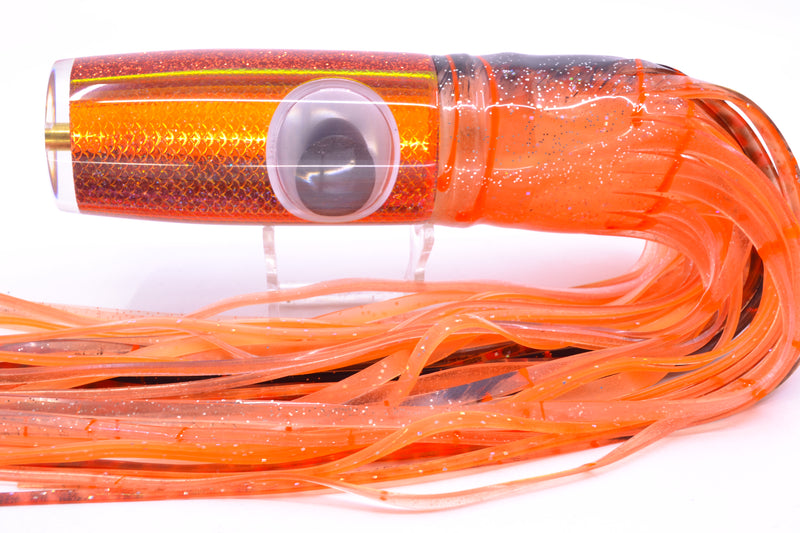 Koya Lures Orange Pearl Rainbow Scale Hard Head 14" 14.5oz Skirted Root Beer-Petrolero