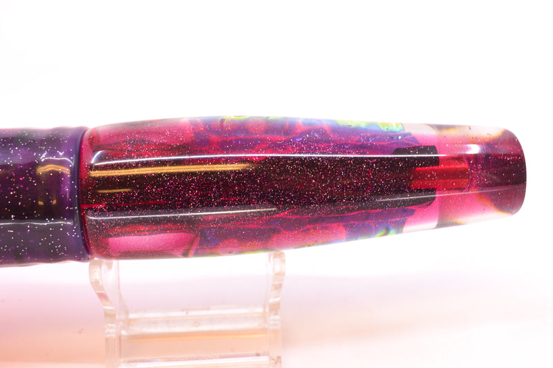 Coggin Lures Pink-Green Dichro Purple Back Old Style Stick Swimmer 12" 8oz Skirted Purple-Pink