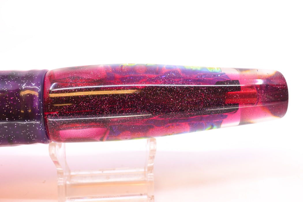 Coggin Lures Pink-Green Dichro Purple Back Old Style Stick Swimmer 12" 8oz Skirted Purple-Pink GZE