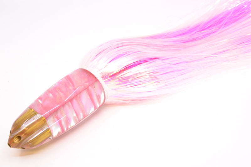 Koya Lures Pink Ripple Shell 4-Hole AK Bullet 12" 14.5oz EZ Flash White/Pink