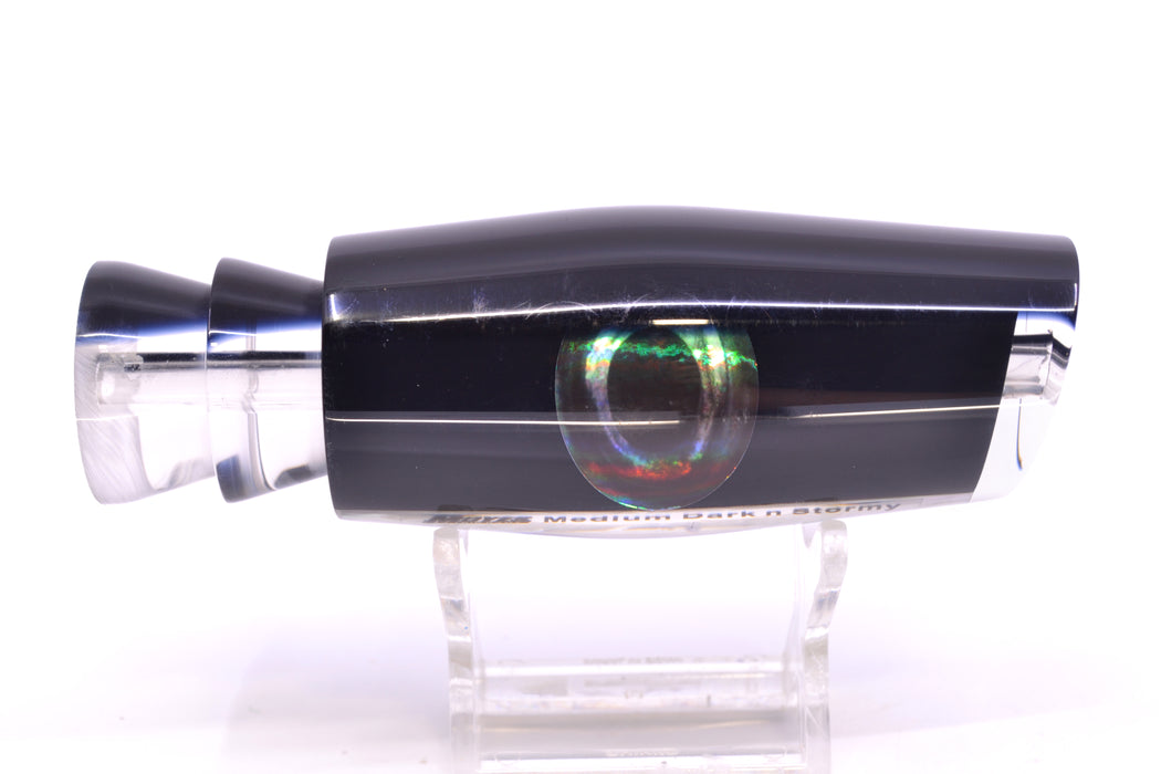 Moyes Lures Black Death Black Pearl Black Back Taxi Eyes Medium Dark-N-Stormy 12" 5oz