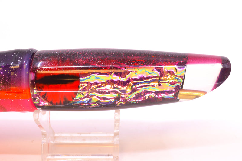 Coggin Lures Pink-Green Dichro Purple Back Old Style Stick Swimmer 12" 8oz Skirted Purple-Pink