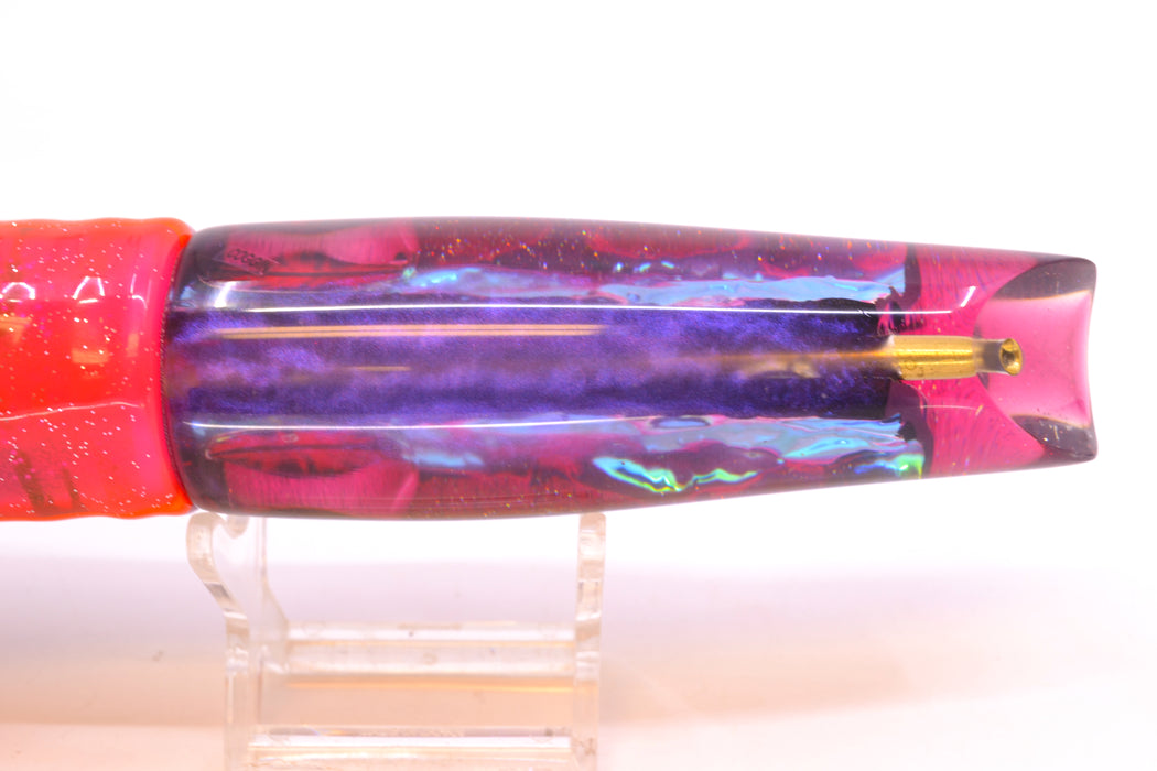 Coggin Lures Pink-Green Dichro Purple Back Old Style Stick Swimmer 12" 8oz Skirted Purple-Pink GZE