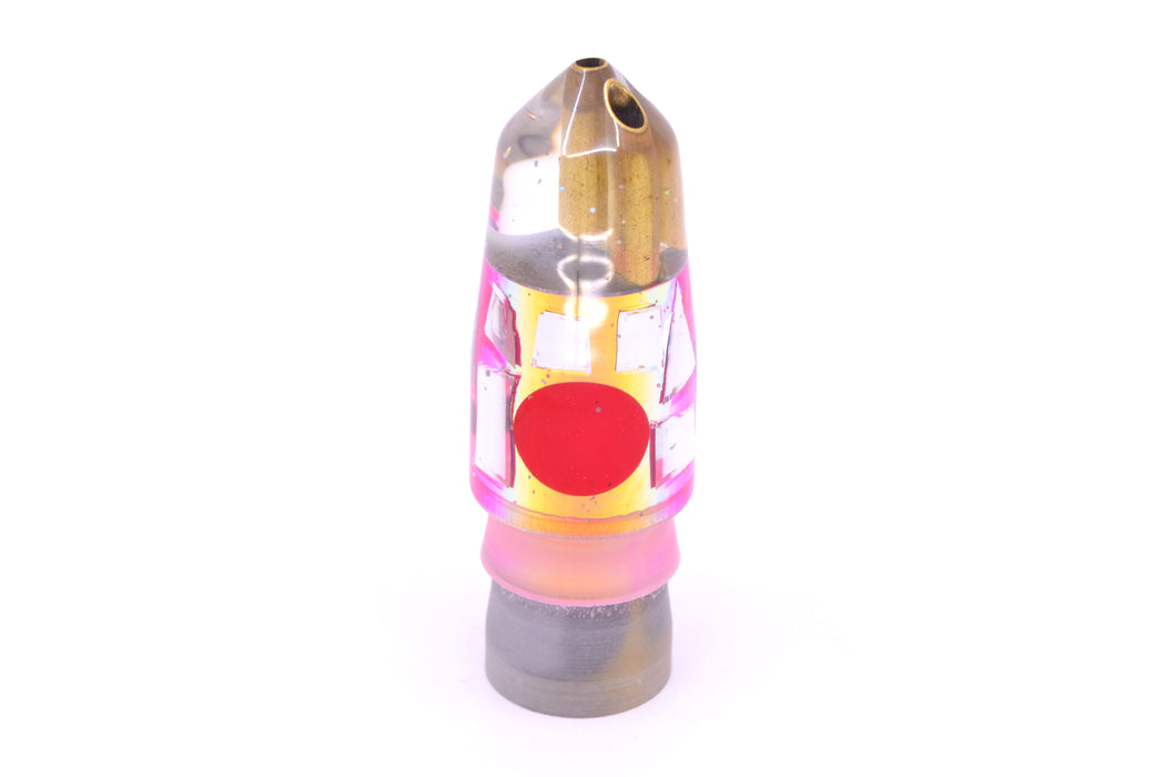 Tanigawa Lures Pink Rainbow Cracked Glass Red Eyes 2-Hole Bullet 7" 5oz