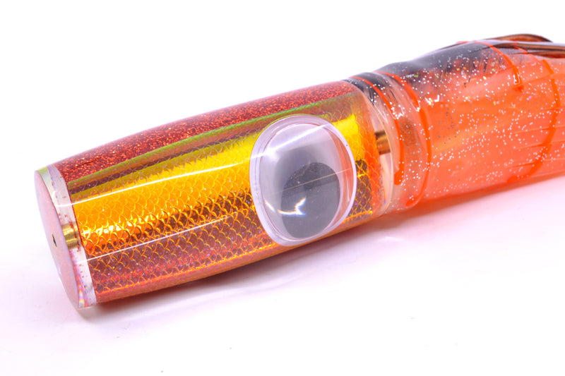 Koya Lures Orange Pearl Rainbow Scale Hard Head 14" 14.5oz Skirted Root Beer-Petrolero