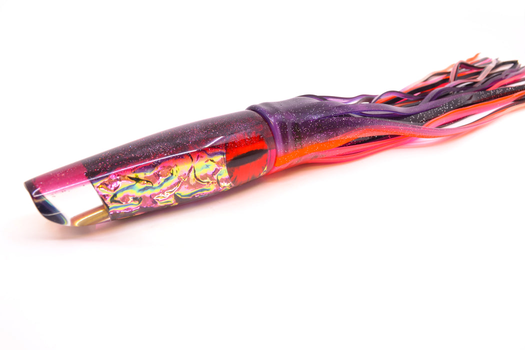 Coggin Lures Pink-Green Dichro Purple Back Old Style Stick Swimmer 12" 8oz Skirted Purple-Pink GZE