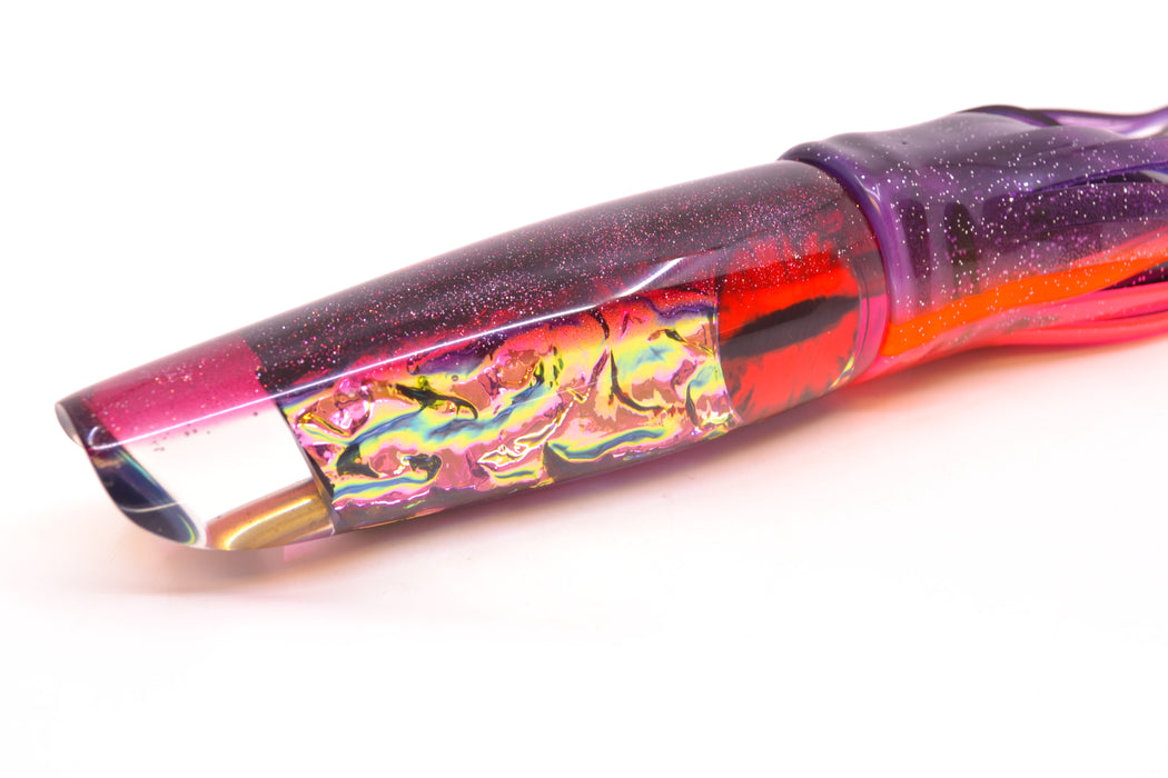 Coggin Lures Pink-Green Dichro Purple Back Old Style Stick Swimmer 12" 8oz Skirted Purple-Pink GZE