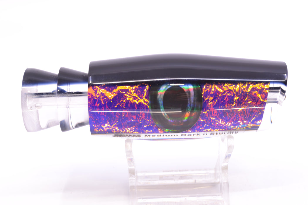 Moyes Lures Purple-Orange Dichro Black Back Taxi Eyes Medium Dark-N-Stormy 12" 5oz