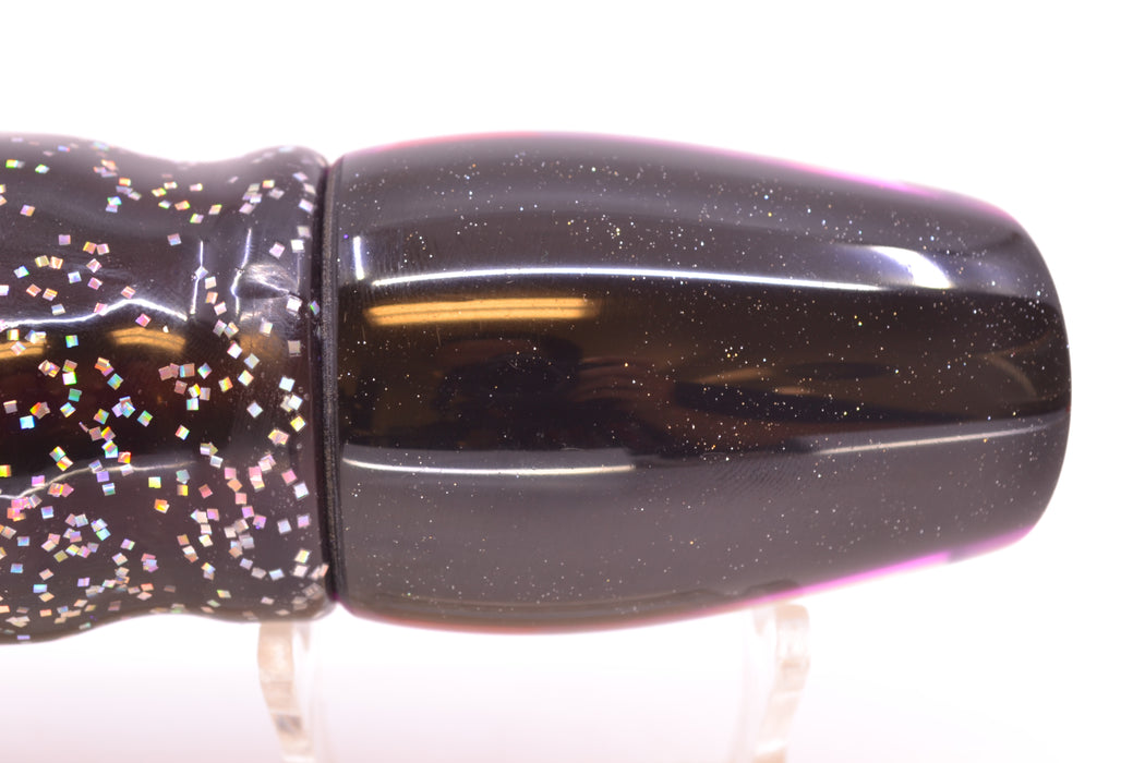 Coggin Lures Real MOP Black-Purple Back 4-Hole Copa Teardrop Slant 12" 9.4oz Skirted GZE
