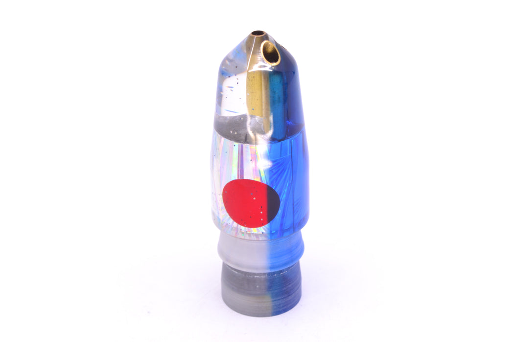 Tanigawa Lures Silver Rainbow Starburst Blue Back Red Eyes 2-Hole Bullet 7" 5oz