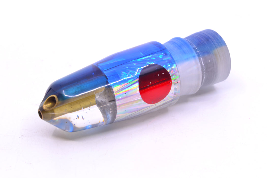 Tanigawa Lures Silver Rainbow Starburst Blue Back Red Eyes 2-Hole Bullet 7" 5oz