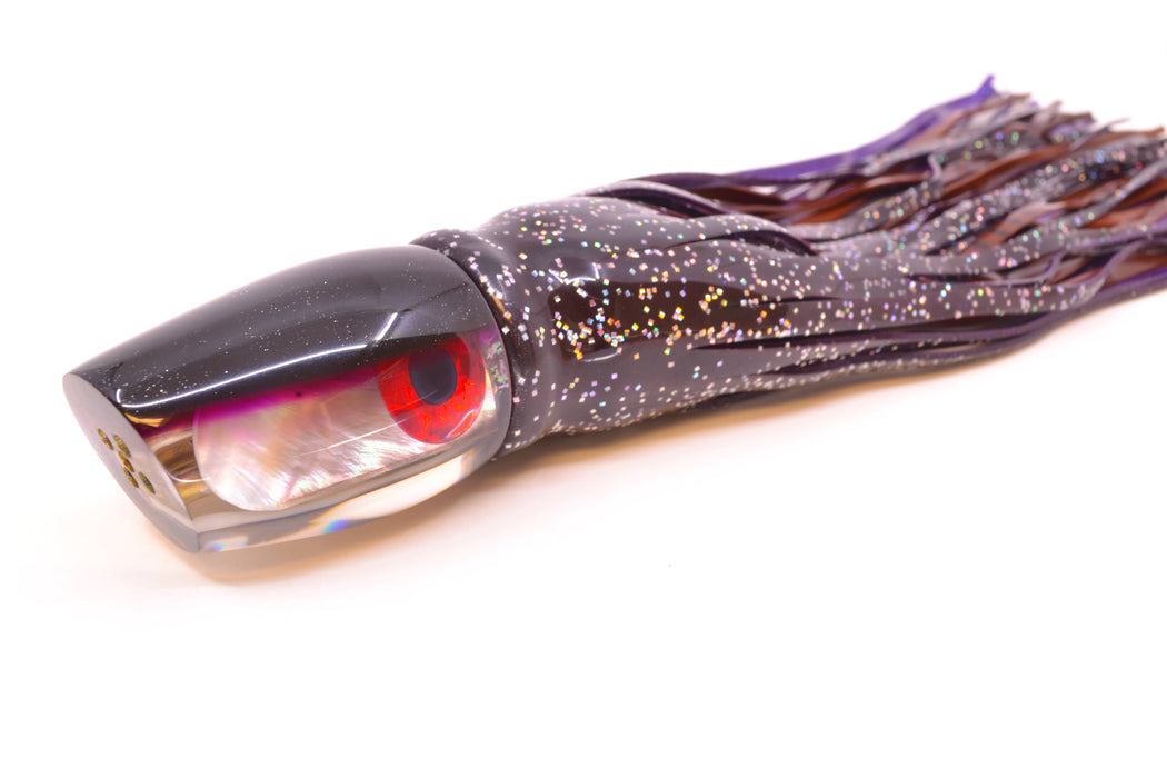 Coggin Lures Real MOP Black-Purple Back 4-Hole Copa Teardrop Slant 12" 9.4oz Skirted GZE