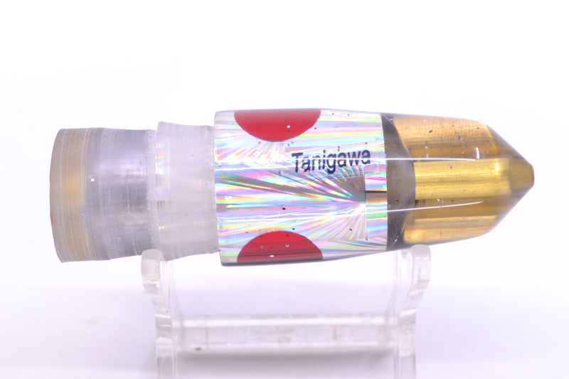 Tanigawa Lures Silver Rainbow Starburst Black Back Red Eyes 2-Hole Bullet 7" 5oz