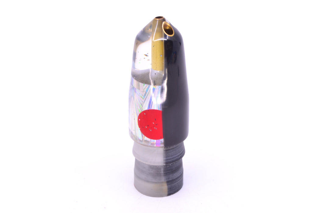 Tanigawa Lures Silver Rainbow Starburst Black Back Red Eyes 2-Hole Bullet 7" 5oz