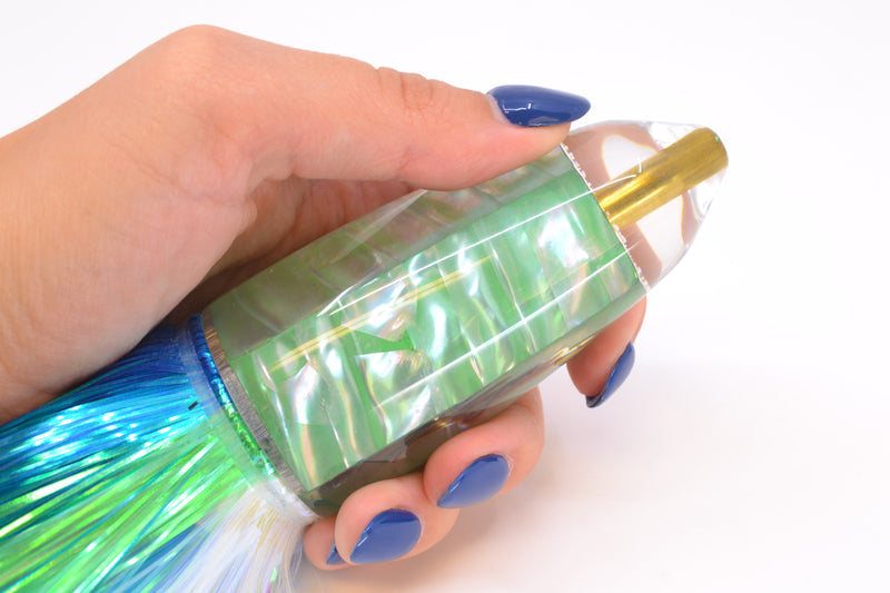 Koya Lures Green Ripple Shell AK Bullet 12" 14.5oz EZ Flash Royal Blue-Green Stripe-White