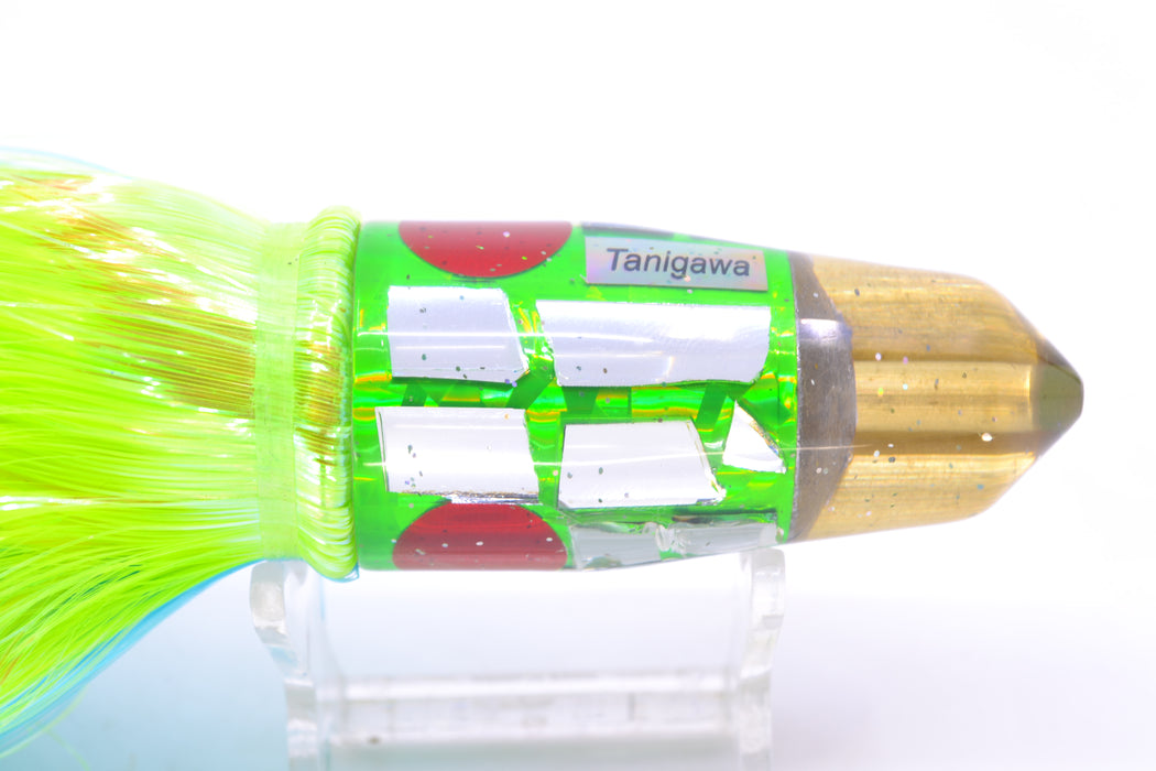 Tanigawa Lures Green Rainbow Cracked Glass Red Eyes 2-Hole Bullet 9"+ 8.5oz Strobez GZE