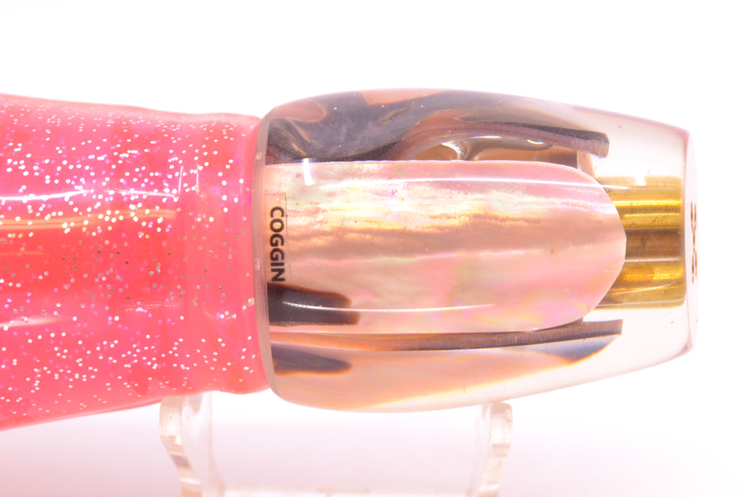 Coggin Lures Real Tan/Brown MOP 4-Hole Copa Teardrop Slant 12" 9.4oz Skirted Root Beer-Pink GZE