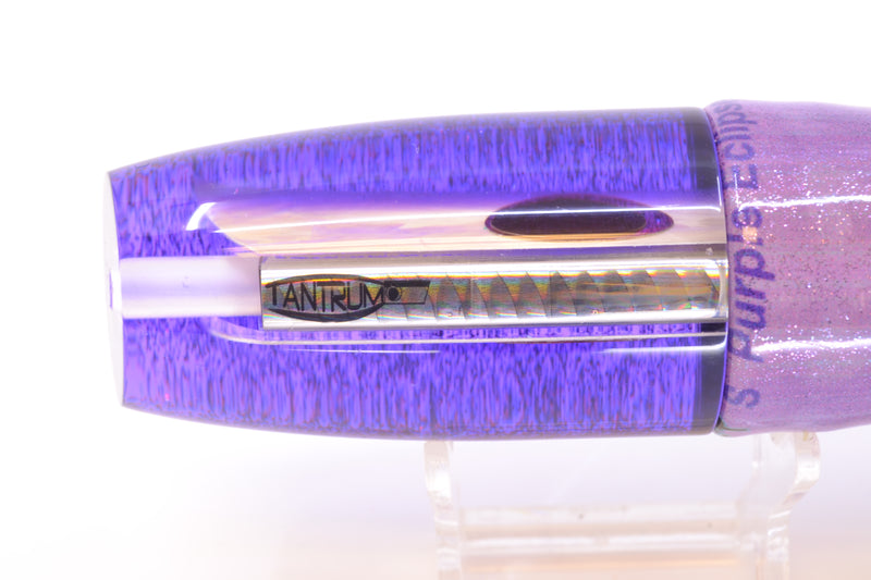 TANTRUM Lures White MOP Purple Back Large Plunger 12" 7.5oz FT Vinyl Purple Eclipse