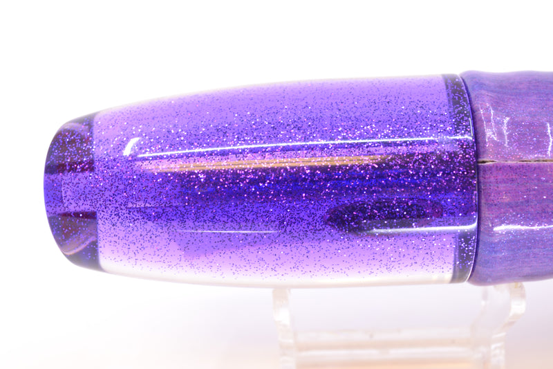 TANTRUM Lures White MOP Purple Back Large Plunger 12" 7.5oz FT Vinyl Purple Eclipse