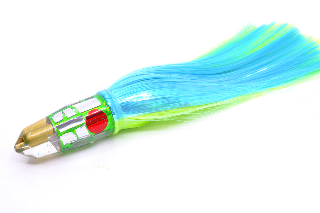 Tanigawa Lures Green Rainbow Cracked Glass Red Eyes 2-Hole Bullet 9"+ 8.5oz Strobez GZE