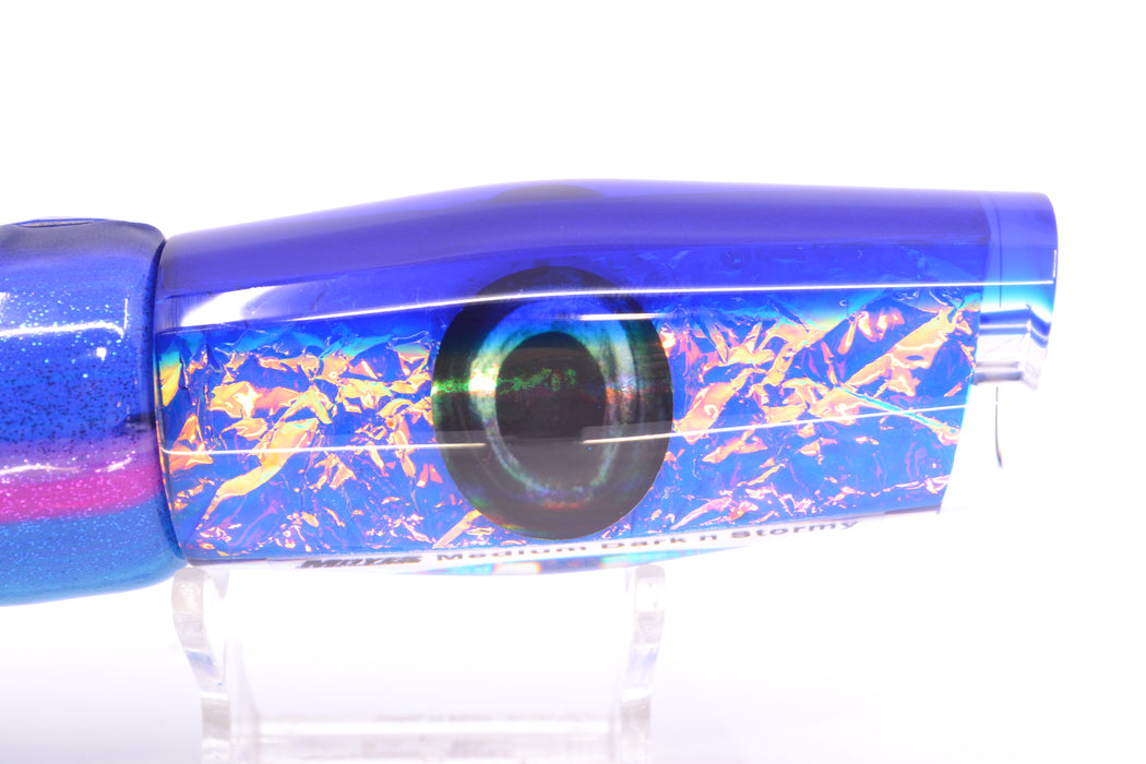 Moyes Lures Blue-Pink Dichro Blue Back Medium Dark-N-Stormy 12" 7oz FT Vinyl Blue Dream
