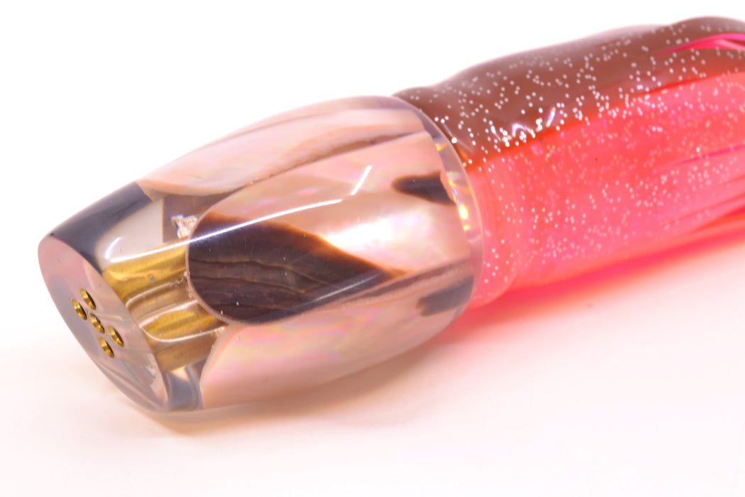 Coggin Lures Real Tan/Brown MOP 4-Hole Copa Teardrop Slant 12" 9.4oz Skirted Root Beer-Pink GZE