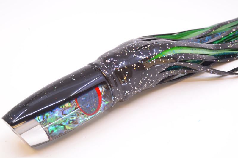 TANTRUM Lures Paua Shell Black Back Large Plunger 12" 9.5oz Skirted Black
