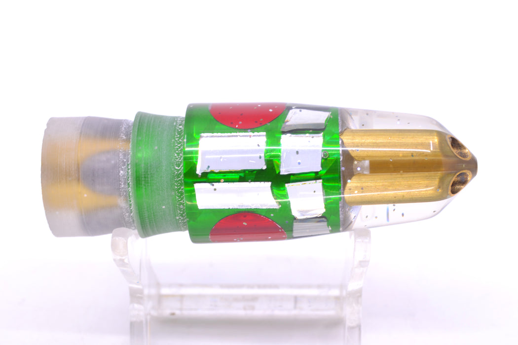 Tanigawa Lures Green Rainbow Cracked Glass Red Eyes 2-Hole Bullet 7" 5oz