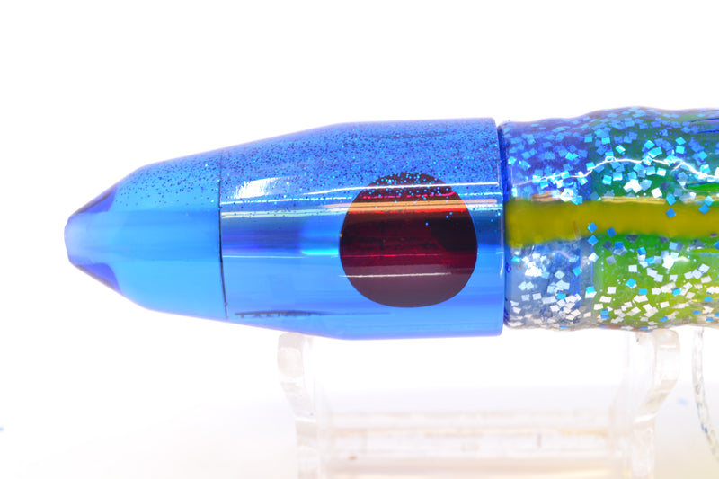 TANTRUM Lures Blue Rainbow Blue Back Small Bullet 7" 4oz Skirted Blue-Yellow-Silver