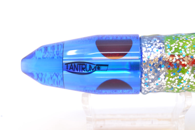 TANTRUM Lures Blue Rainbow Blue Back Small Bullet 7" 4oz Skirted Blue-Yellow-Silver